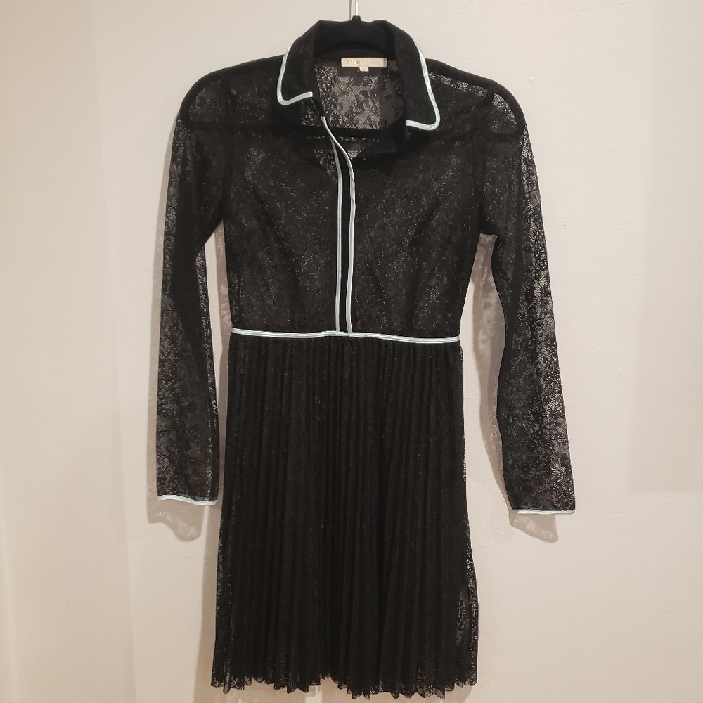 Maje Black Long Sleeve Lace Dress Size Small